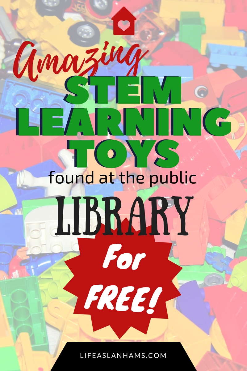 Sometimes it’s easy to rely on electronic devices to keep the kiddos busy, but I prefer to keep the devices to a minimum, and get them playing with educational toys. Today I want to share some of our favorite educational STEM toys that we found at the library for sneaky learning with you.