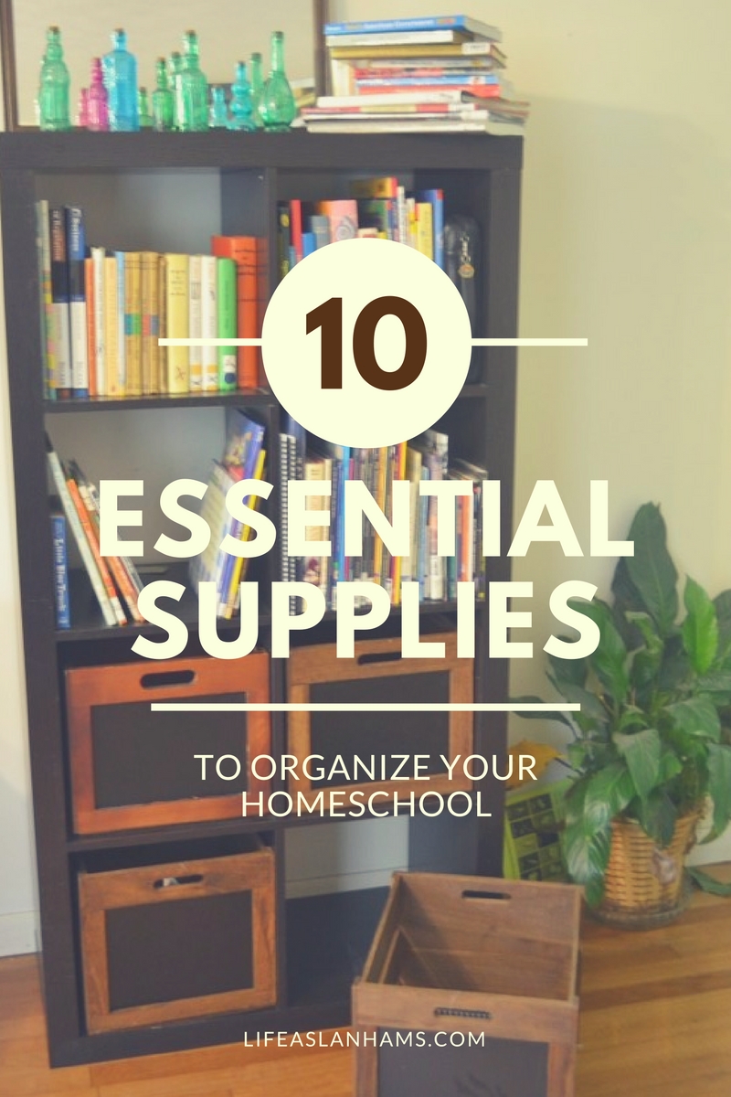 Need to get your homeschool space organized? Here are 10 essential supplies to organize your homeschool.