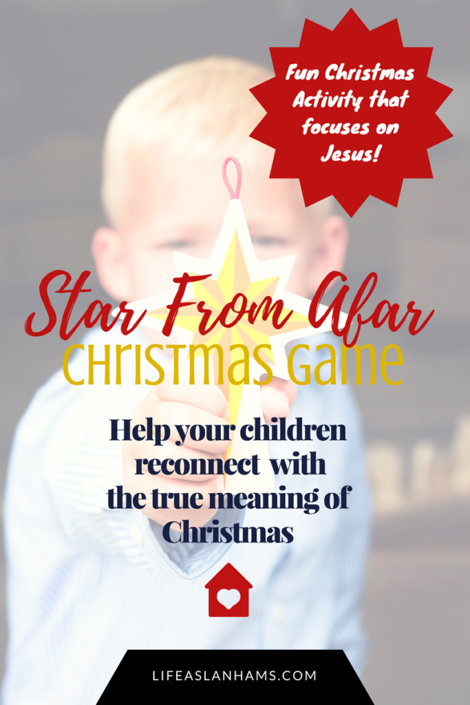 For years I've searched for just the right Christmas activity to do with my kids that will help them focus their eyes on the true reason for the season - Jesus' birth. I think I have finally found it! The Christmas Star From Afar game helps them reconnect with the true meaning of Christmas and teaches them to follow the Star... the true light of the world. 